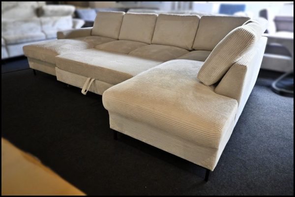 Lola Wohnlandschaft – Sofa mit Bettfunktion & Stauraum in Cord – Bild 2