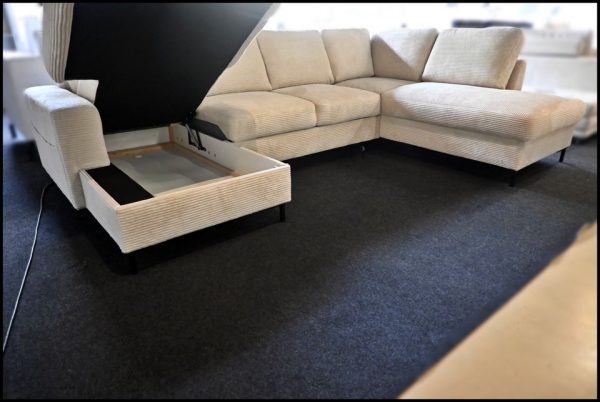 Lola Wohnlandschaft – Sofa mit Bettfunktion & Stauraum in Cord – Bild 3