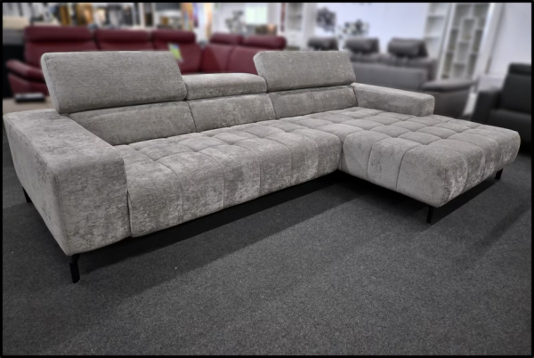 Megapol MP-IN18022 Sofa in Grau mit Kopfteilverstellung