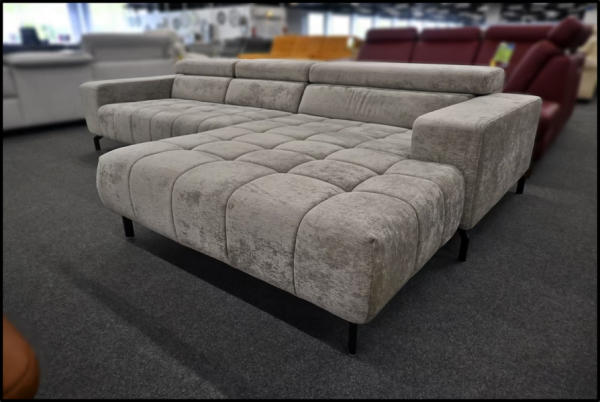 Megapol MP-IN18022 Sofa – Grau mit Kopfteilverstellung – Bild 3