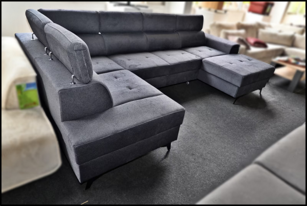Wohnlandschaft Matras – Sofa Anthrazit mit Bettfunktion & Stauraum – Bild 7