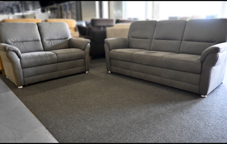Polipol PP-QL11014 Q+ 2er & 3er Sofa-Set in Grau mit Stauraum und Bettfunktion – stilvoll und funktional