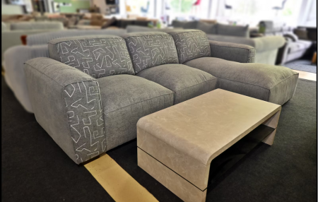 Ecksofa Softy mit Muster Stoff Bezug