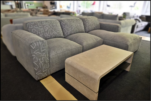 Ecksofa Softy mit Muster Stoff Bezug