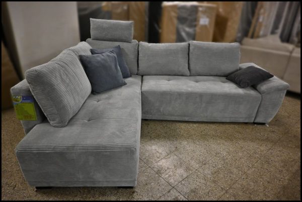 Exxpo Polsterecke Funny – Sofa in Grau Cord mit Bettfunktion & Stauraum – Bild 3