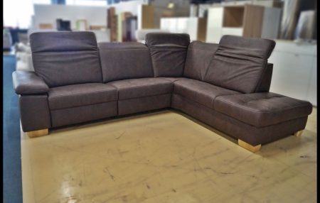 Polipol PP-LA21164 Sofa braun mit Relaxfunktion und Federkern
