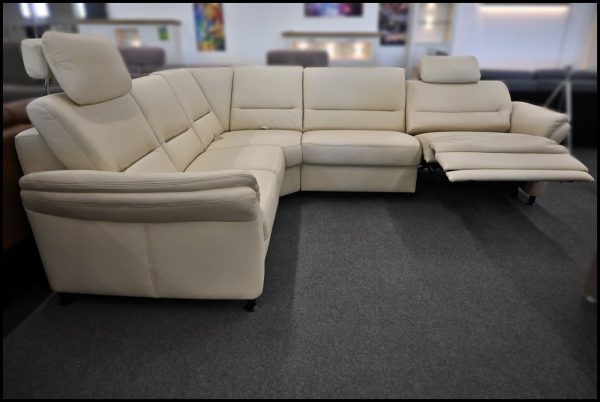 Polinova Ledersofa PN-EM16033 – Beige mit Relaxfunktion – Bild 2