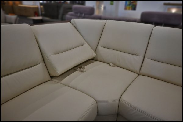Polinova Ledersofa PN-EM16033 – Beige mit Relaxfunktion – Bild 4