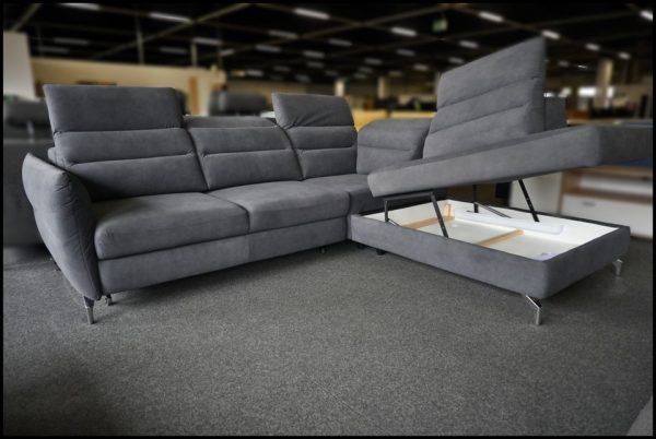 Libro Montale Ecksofa – Grau Webstoff mit Bettfunktion & Stauraum – Bild 2