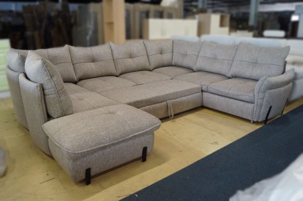Almeria Wohnlandschaft – graues Sofa mit Bettkasten & Federung – Bild 7
