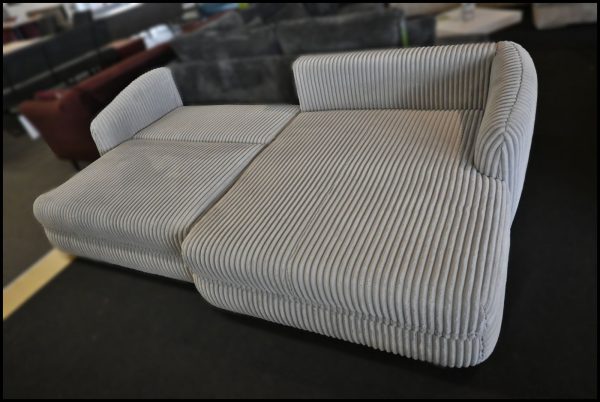 Pizza Polsterecke – Grau Breitcord Sofa mit Bettfunktion & Stauraum – Bild 10