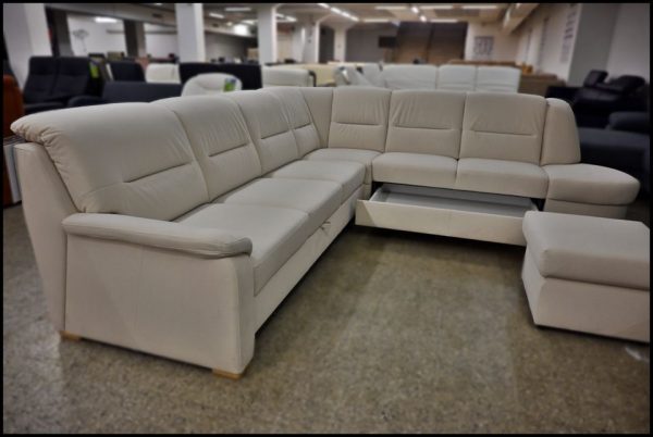 Zehdenick Memphis Sofa – beige mit Stauraum & Bettfunktion – Bild 2