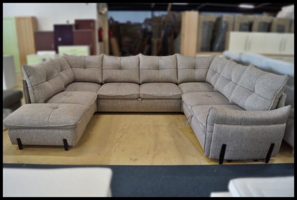 Almeria Wohnlandschaft – graues Sofa mit Bettkasten & Federung – Bild 5