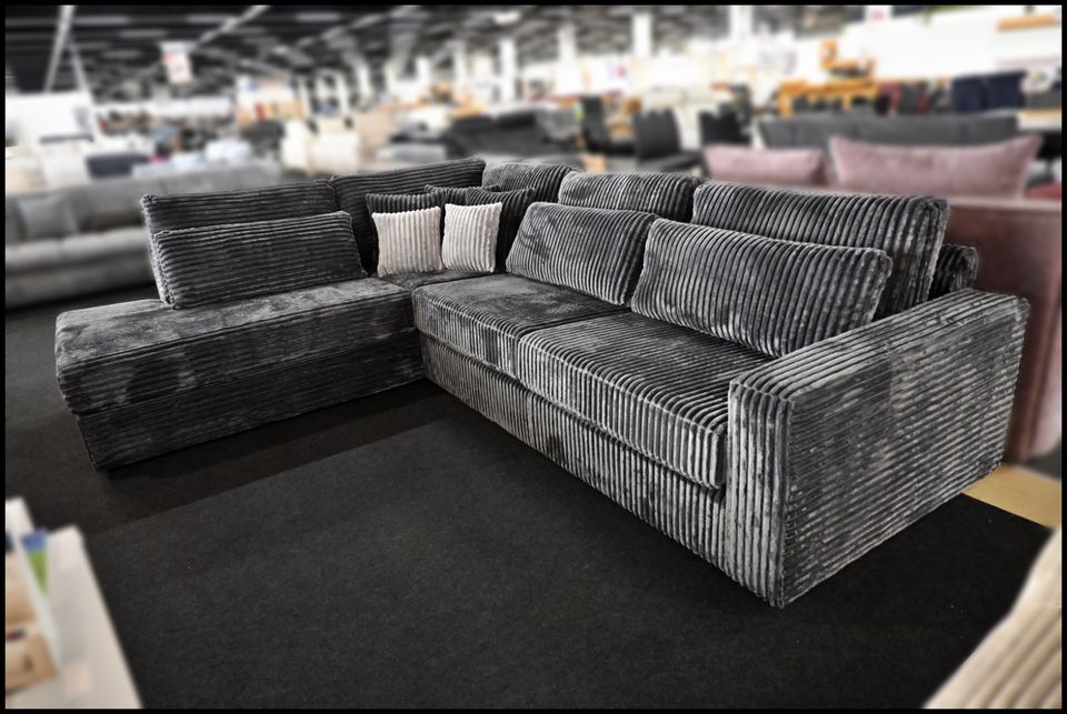 Coast Ecksofa – Breitcord Sofa mit Federkern – Bild 3