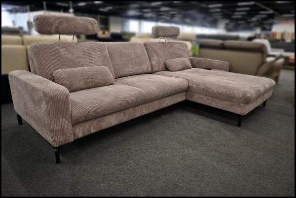 Sofa Megapol Cord Rose – motorisch verstellbar