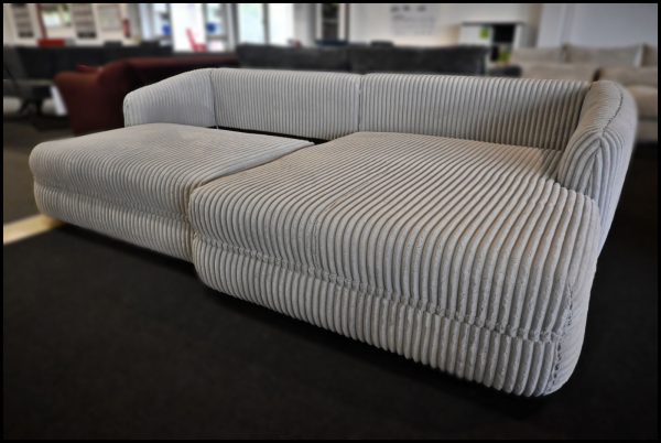 Pizza Polsterecke – Grau Breitcord Sofa mit Bettfunktion & Stauraum – Bild 7