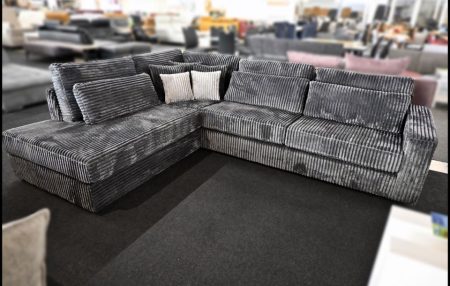 Coast Ecksofa in Anthrazit aus Breitcord