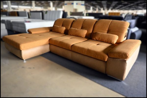 Megapol MP-IN16012 Sofa in Orange mit Bettfunktion