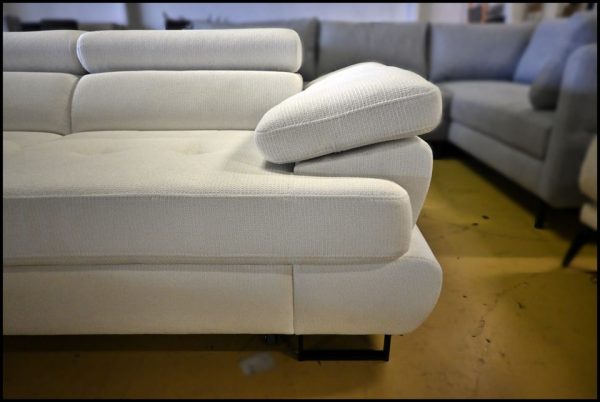 Luton Ecksofa – weißes Sofa mit Schlaffunktion & Bettkasten – Bild 4