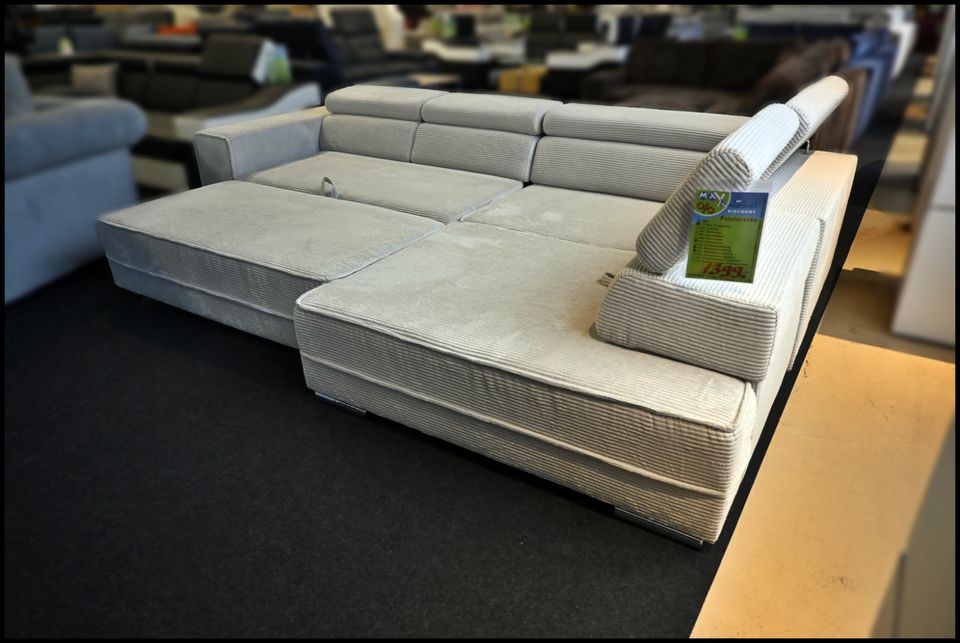Olimp Ecksofa Beige – Sofa mit Bettfunktion & Sitztiefenverstellung – Bild 4