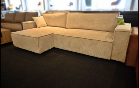 Niko Nizza Sofa Cord Creme mit Bettfunktion