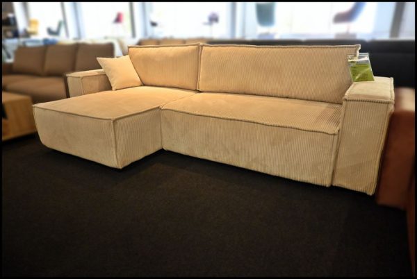 Niko Nizza Sofa Cord Creme mit Bettfunktion