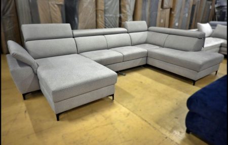 Benix XL Wohnlandschaft in Grau mit Stauraum und Bettfunktion