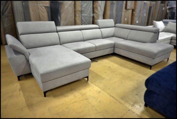 Benix XL Wohnlandschaft in Grau mit Stauraum und Bettfunktion
