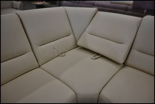 Polinova Ledersofa PN-EM16033 – Beige mit Relaxfunktion – Bild 5