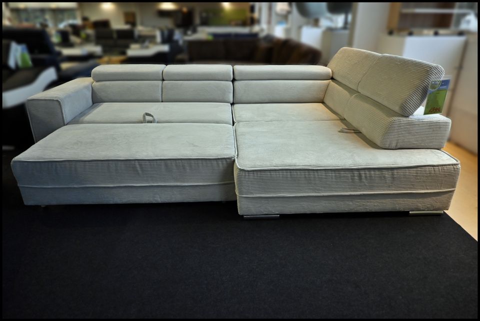 Olimp Ecksofa Beige – Sofa mit Bettfunktion & Sitztiefenverstellung – Bild 2