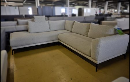 Minerva Ecksofa in Beige mit Stoffbezug und Federkern
