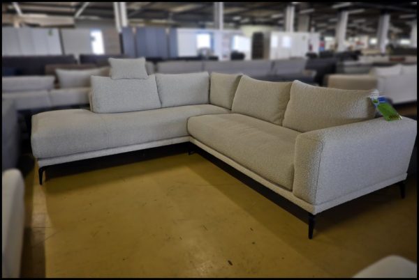 Minerva Ecksofa in Beige mit Stoffbezug und Federkern