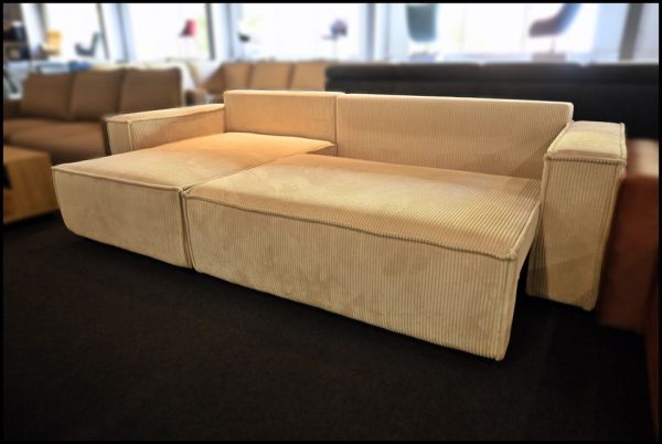 Niko Nizza Sofa Cord Creme – Sofa mit Bettfunktion & Stauraum – Bild 2
