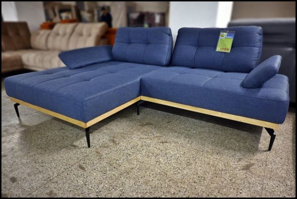 Exxpo Falcone Ecksofa – blaues Sofa mit Sitztiefenverstellung – Bild 3