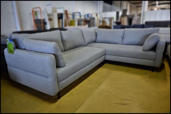 Salto Ecksofa grau mit Schlaffunktion