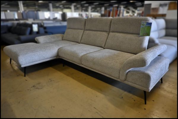 Santi Ecksofa grau mit Federkern