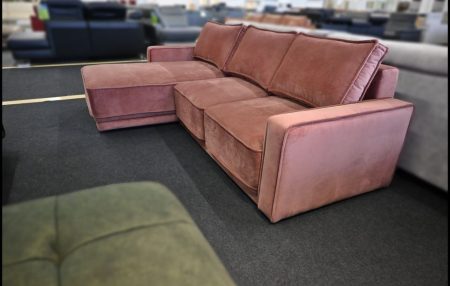 Selva Ecksofa Samt Altrosa mit Schlaffunktion