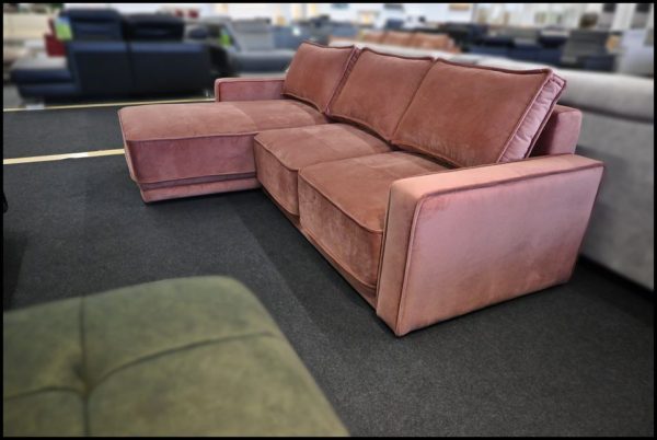 Selva Ecksofa Samt Altrosa mit Schlaffunktion