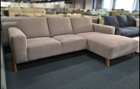 Altrosé Ecksofa Polsterecke Starr mit Federkern, Vorziehbank und Chromfüßen, Maße 250x163 cm