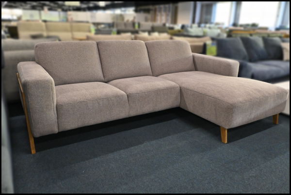 Altrosé Ecksofa Polsterecke Starr mit Federkern, Vorziehbank und Chromfüßen, Maße 250x163 cm