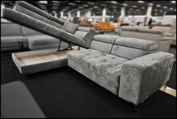 Polsterecke ARTe von Libro Grau – Sofa mit Federkern, Bettfunktion & Kissen – Bild 2