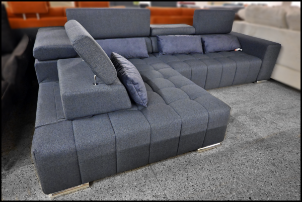 Polsterecke ARTe Nightblue – Sofa mit Federkern, Kopfteil- & Sitztiefenverstellung – Bild 3