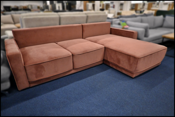 Benix Selva Sofa – Samt Polsterecke Altrot mit Federkern, Bettfunktion & Kissen – Bild 3
