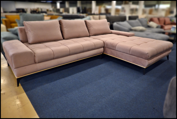 Benix Figaro Windsor Polsterecke Rosé – Samt Sofa mit Federkern, Bettfunktion & Stauraum – Bild 5