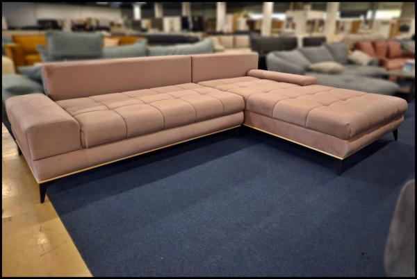 Benix Figaro Windsor Polsterecke Rosé – Samt Sofa mit Federkern, Bettfunktion & Stauraum – Bild 4