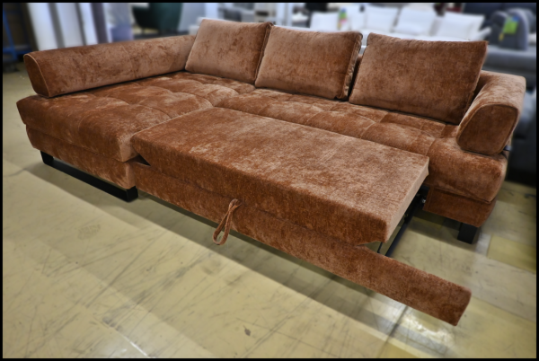 Benix Havanna Polsterecke Bronze – Sofa mit Federkern, Bettfunktion & Kissen – Bild 5