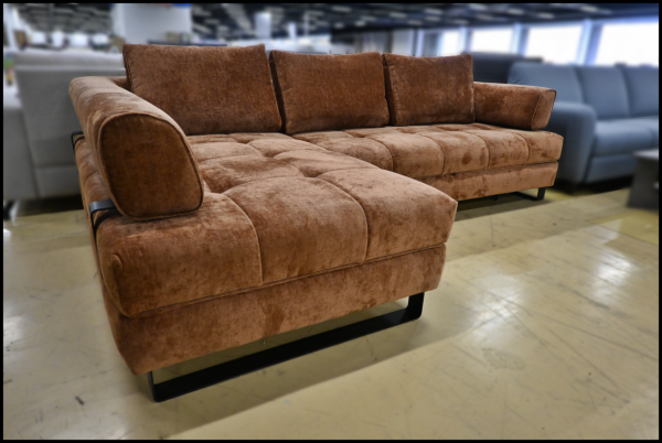 Benix Havanna Polsterecke Bronze – Sofa mit Federkern, Bettfunktion & Kissen – Bild 3