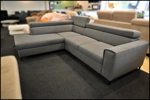 Benix Paola Polsterecke Grau – Sofa mit Federkern, Bettfunktion & Kopfteilverstellung – Bild 4