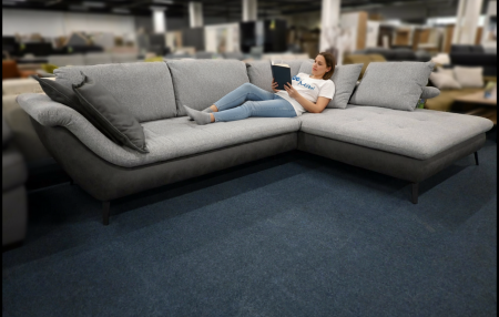 Sofa exxpo Gala Collezione in Grau Anthrazit – Polsterecke mit Federkern, Kissen und Webstoff‑/Microfaserbezug, frei im Raum stellbar