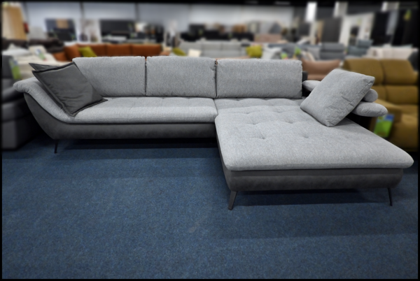 Sofa exxpo Gala Collezione Grau Anthrazit – Polsterecke mit Federkern & Kissen – Bild 3
